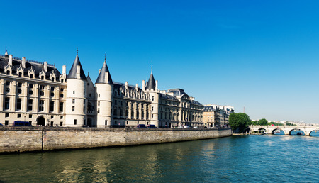 Castle Conciergerie and bridge, Paris, Franceのeditorial素材