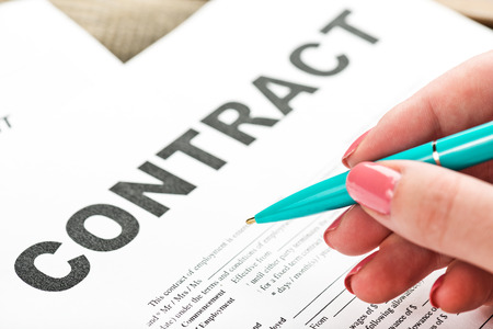 Pen on the contract papers