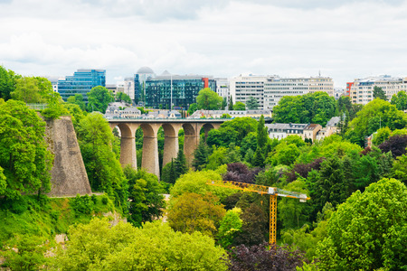Old Bridge - Passerelle Bridge Or Luxembourg Viaduct In Luxembourg.の写真素材
