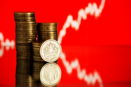 Rate of the pound sterling (shallow DOF)の写真素材
