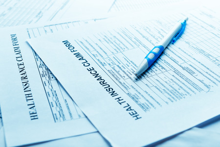 insurance claim form, paperwork and legal document, accidental and insurance concepts