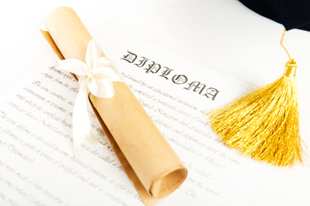 Graduation hat and Diplomaの写真素材