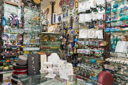 BUYUKADA, TURKEY - AUG 26, 2013: Various type of souvenirs are available for sellのeditorial素材