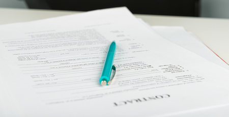 Pen and contract papersの写真素材