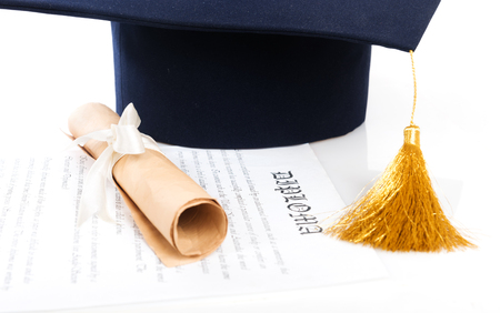 Graduation hat and Diplomaの写真素材