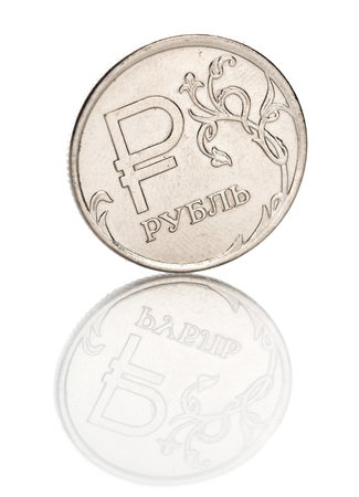 New Russian coin - one roubleの写真素材