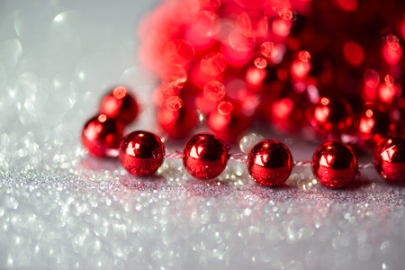 Christmas decoration background with bokeh lights.の写真素材