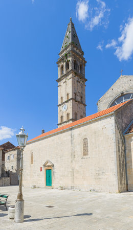 Bell tower of St Nicholas church in Perast. Montenegroの写真素材