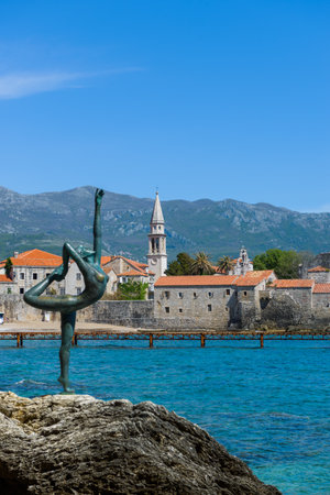Statue of a dancer in Budva, Montenegroの写真素材