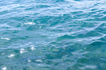Blue sea water surface close-upの写真素材