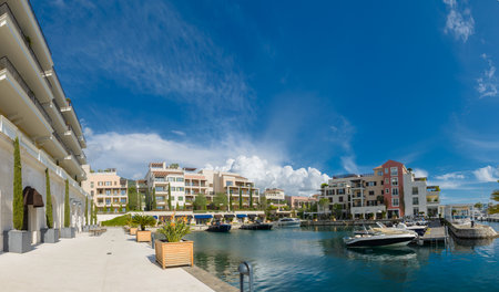 Boats moored in the port of Tivat. Montenegroの写真素材