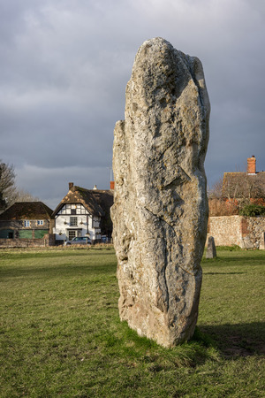 Avebury, United Kingdom - January 30, 2015: Avebury neolithic henge monument, site dating to around 2600 BCE, as seen on 30th of January, 2015.のeditorial素材