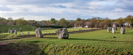 Avebury, United Kingdom - January 30, 2015: Avebury neolithic henge monument, site dating to around 2600 BCE, as seen on 30th of January, 2015.のeditorial素材