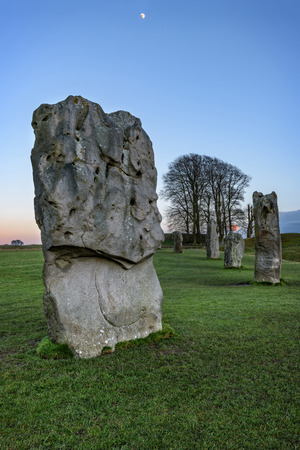 Avebury, United Kingdom - January 30, 2015: Avebury neolithic henge monument, site dating to around 2600 BCE, as seen on 30th of January, 2015.のeditorial素材