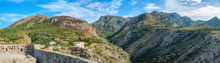 View to Vrica Rijeka stream canyon from Old Bar fortress in Montenegroのeditorial素材