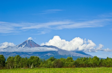 Business card of the Kamchatka Peninsula - the volcanic landscapesの写真素材