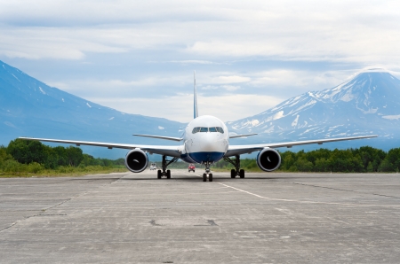 The aircraft landed at the airport of Kamchatkaのeditorial素材