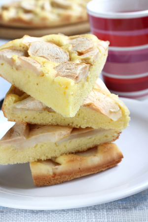 Sponge cake with appleの写真素材