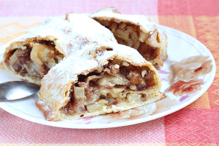 Strudel With Apples, Raisins And Nutsの写真素材