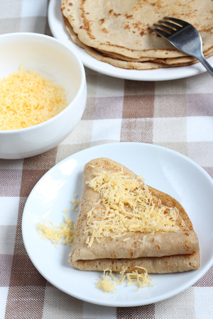 Buckwheat Pancake With Cheeseの写真素材