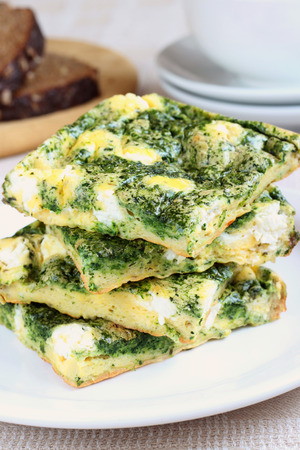 Frittata With Feta And Spinach の写真素材