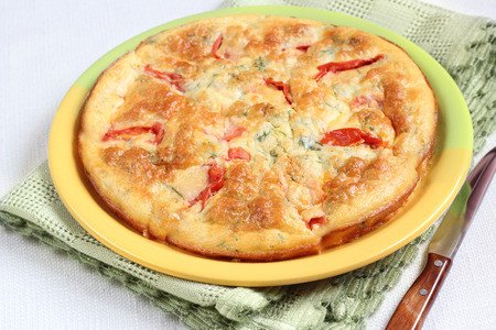 Omelet With Cheese, Tomato And Dill の写真素材