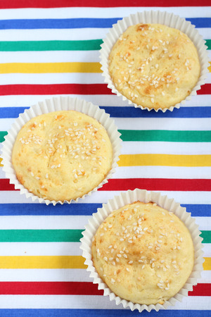 Muffins with sesameの写真素材
