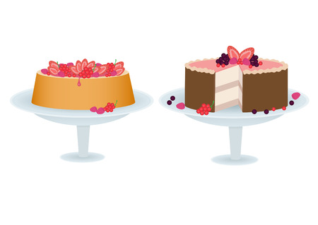 Cakes with berries