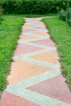 Footpath from color tileの写真素材