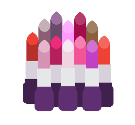 Multicolored lipstick set.のイラスト素材