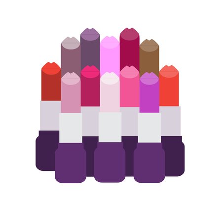 Multicolored lipstick set.のイラスト素材
