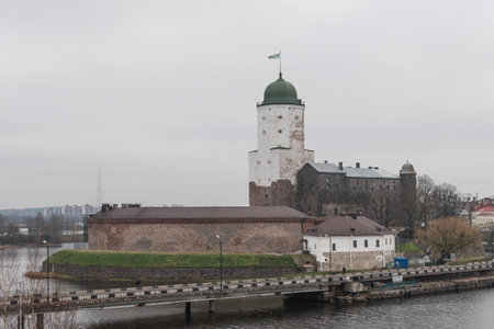 VYBORG, RUSSIA - OCTOBER 31, 2021: St. Olafs Tower in Vyborg Castle.のeditorial素材