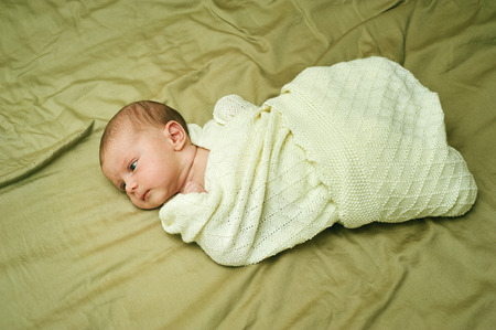 portrait of newborn girlの写真素材