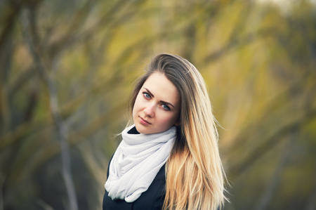 Spring portrait of a beautiful girlの写真素材