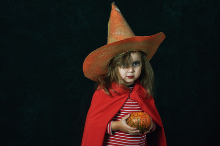 Halloween.  portrait of a little girl in a Halloween costumeの写真素材