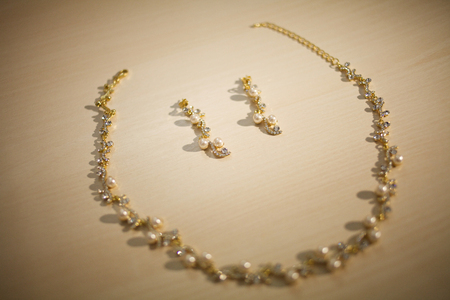 necklace and earrings brideの写真素材