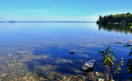 clear lake in the early morningの写真素材