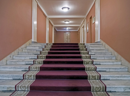 staircase covered with carpet in the town theaterのeditorial素材
