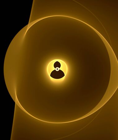 abstract, fractal, computer-generated image of multi-colored geometric shapes, curves and lines resembling the direction of Suprematism on a dark background for Wallpaperの写真素材