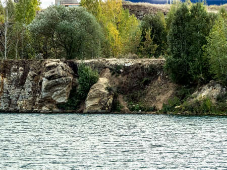 abandoned marble quarry in Balandino, Southern Urals, near Chelyabinsk, Russiaの写真素材