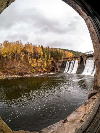 view of the old dam in autumn