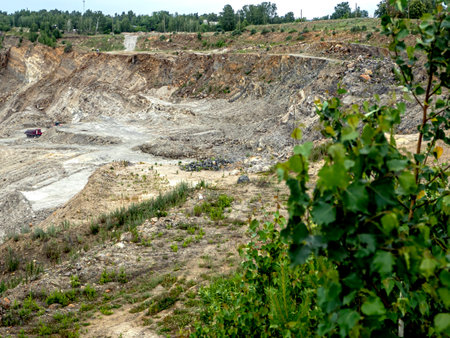 view of the kaolin quarry near the city of Kyshtym Chelyabinsk region in Russia