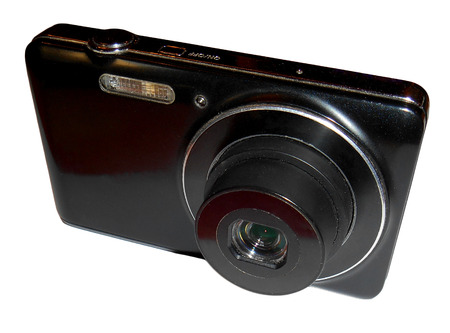 Compact digital camera isolated on white
