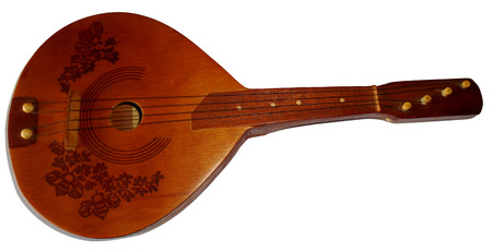 Four strings mandolin, isolated on white