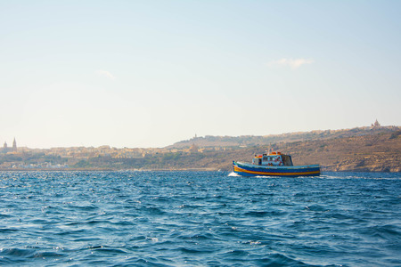 View of the Maltese seas, shot during a small boat trip to Comino Island.の写真素材