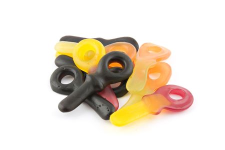 candy keys isolated on white backgroundの写真素材