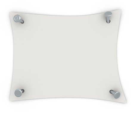 a white sheet of paper with nailsの写真素材