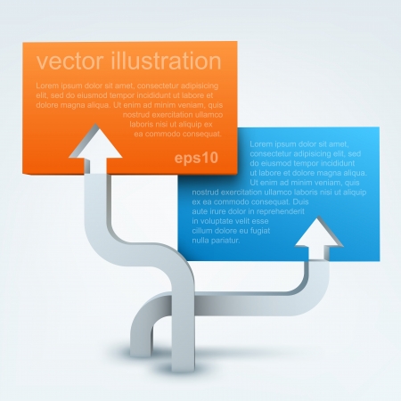 Vector illustration of 3d arrows with blanksのイラスト素材
