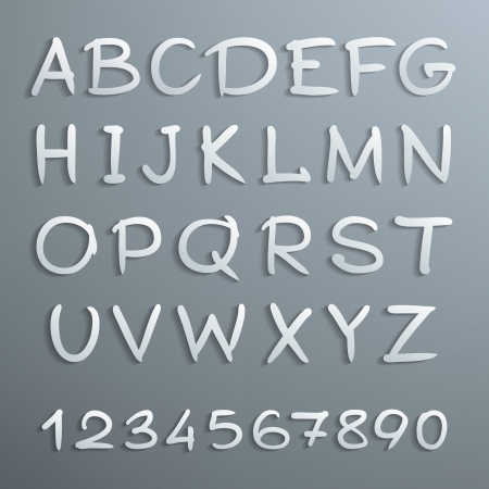 Handwritten alphabet with numbersのイラスト素材