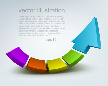 Vector illustration of 3d arrowのイラスト素材